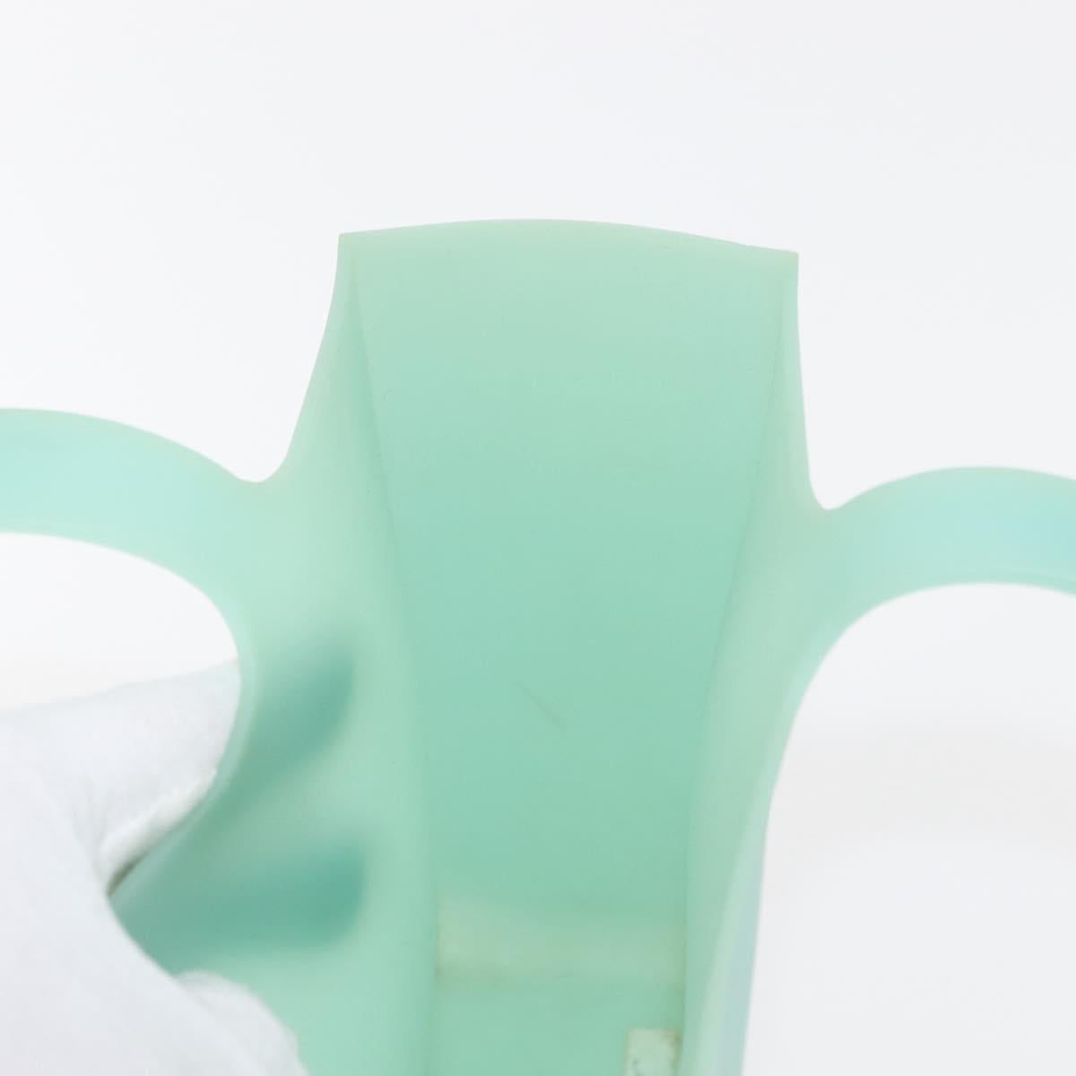 CHANEL Tote Bag rubber Turquoise Blue CC Auth BA6869