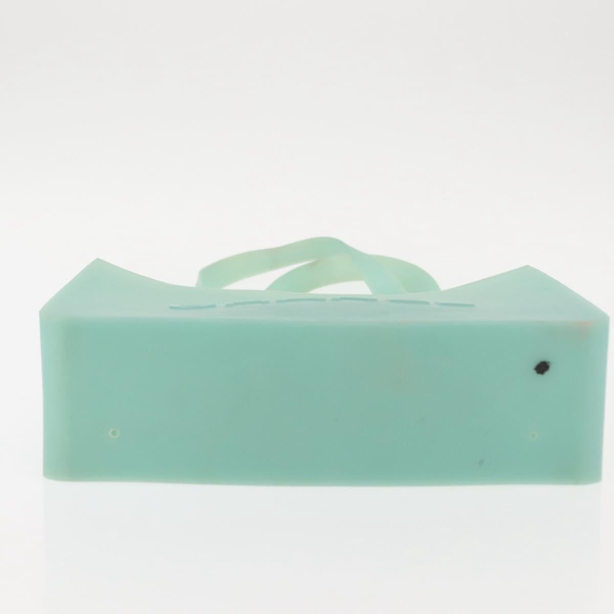CHANEL Tote Bag rubber Turquoise Blue CC Auth BA6869
