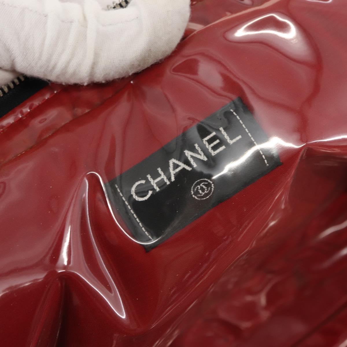 CHANEL Travel Line Mini Boston Bag Nylon Black Silver CC Auth BA6870