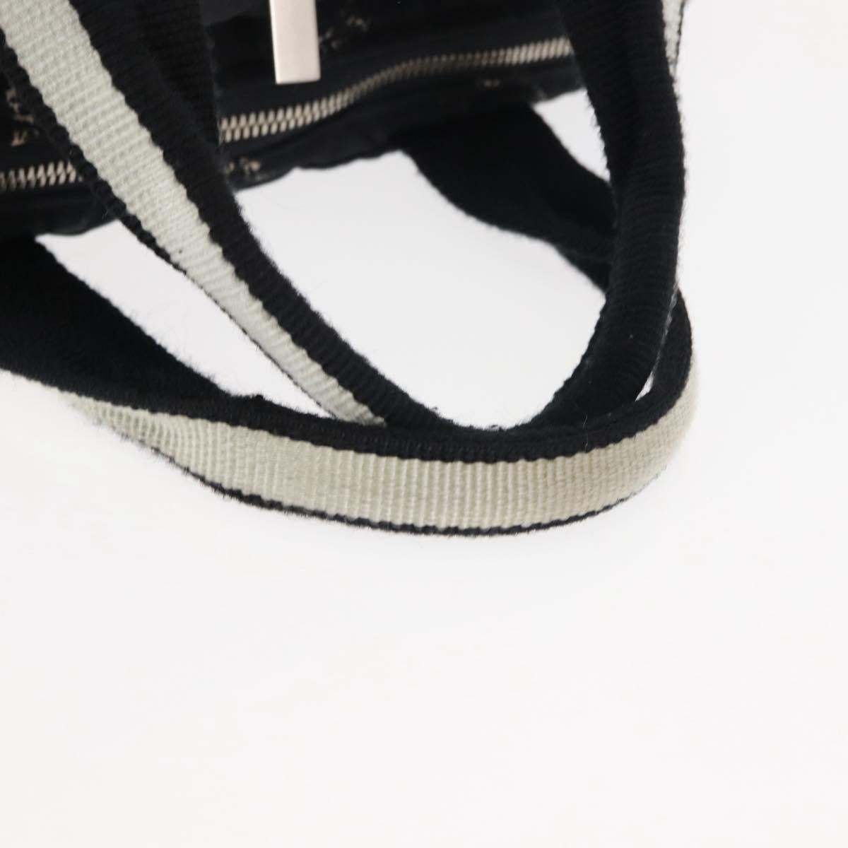 CHANEL Travel Line Mini Boston Bag Nylon Black Silver CC Auth BA6870