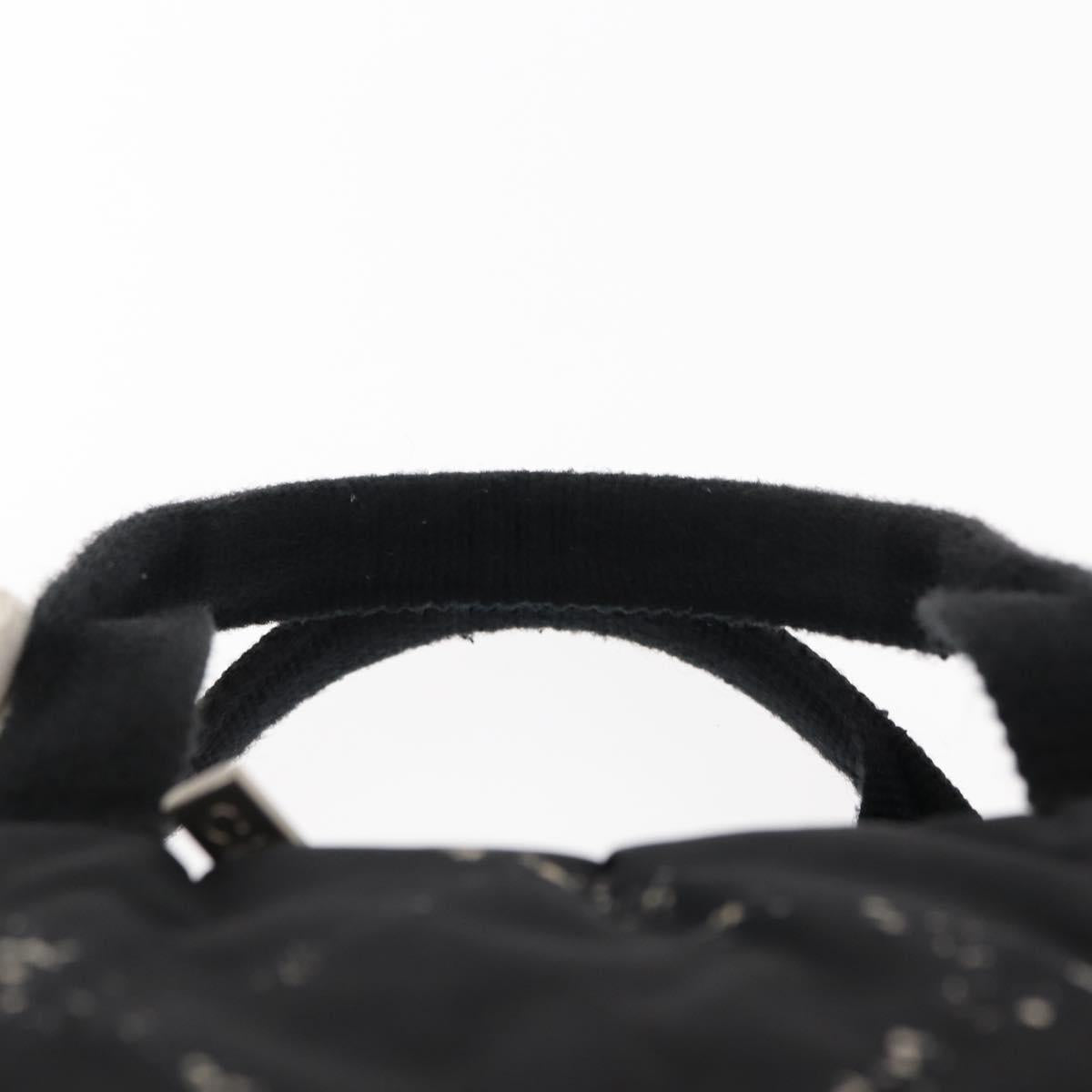CHANEL Travel Line Mini Boston Bag Nylon Black Silver CC Auth BA6870