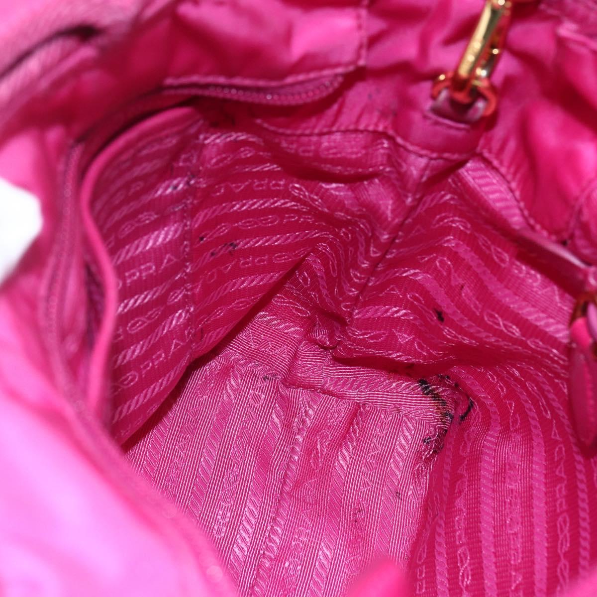 PRADA Hand Bag Nylon 2way Pink Gold Auth BA6879