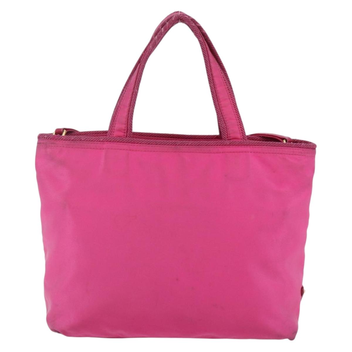 PRADA Hand Bag Nylon 2way Pink Gold Auth BA6879