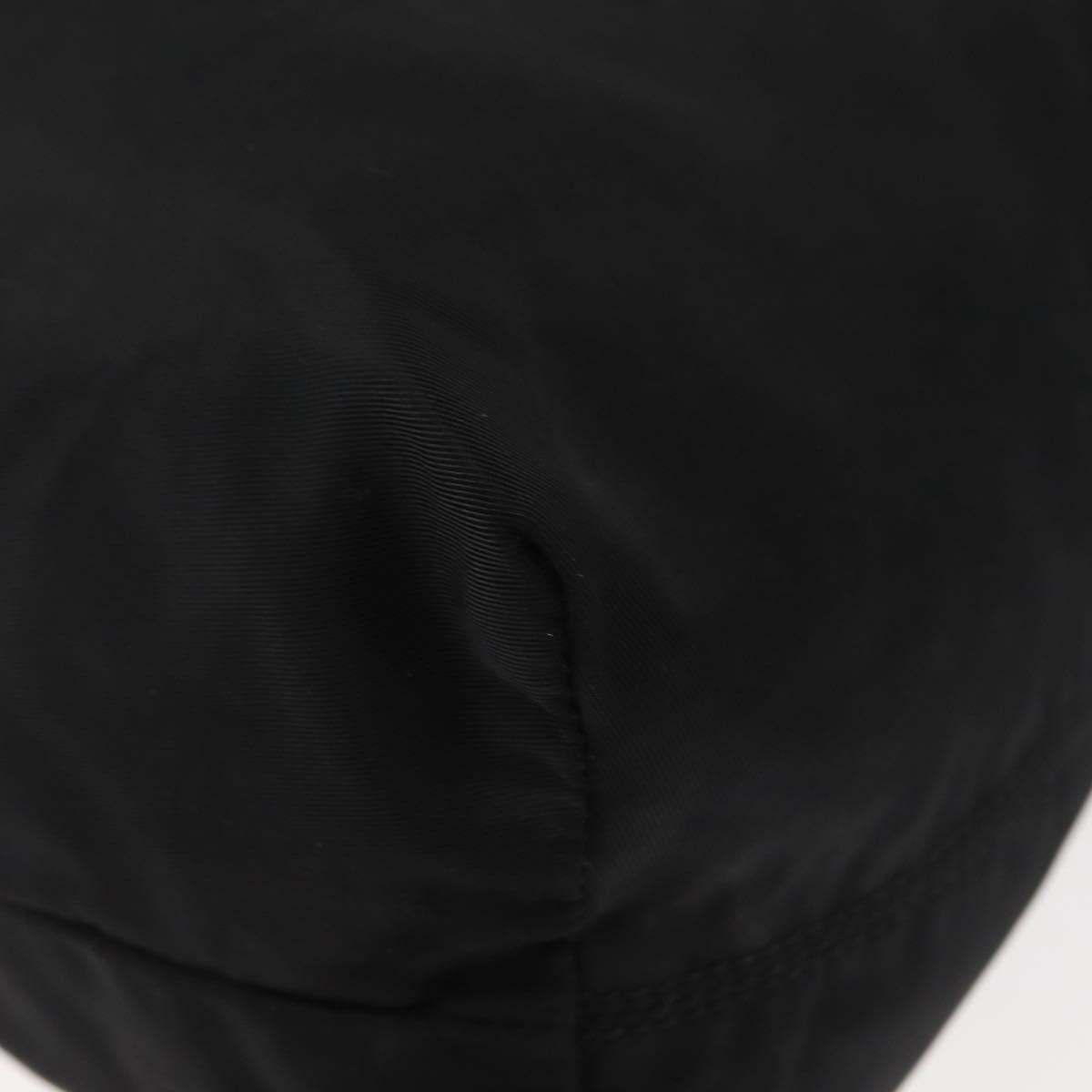 CELINE Tote Bag Nylon Enamel 2way Black Gold Auth BA6881