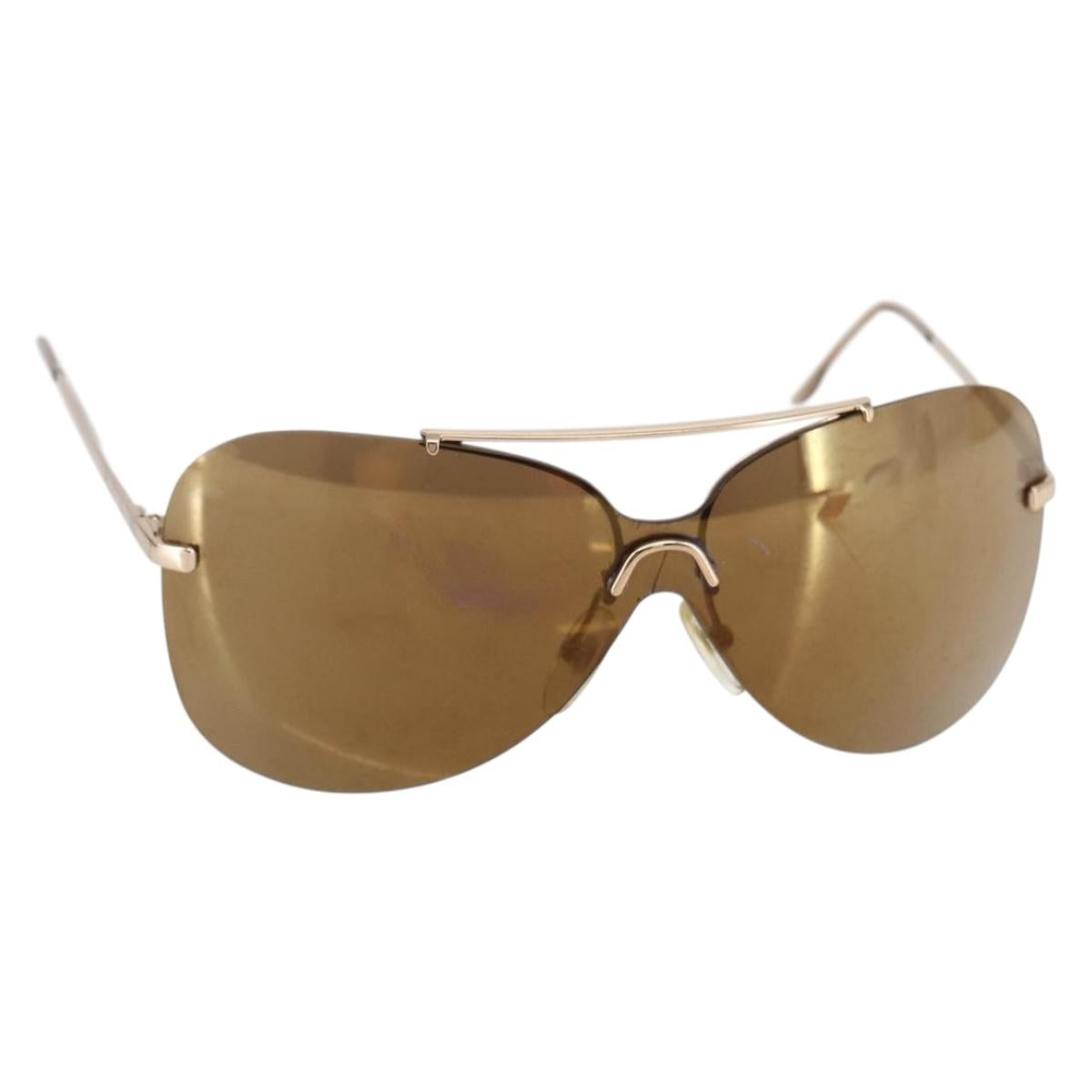 Christian Dior Sunglasses metal Brown Auth BA6884