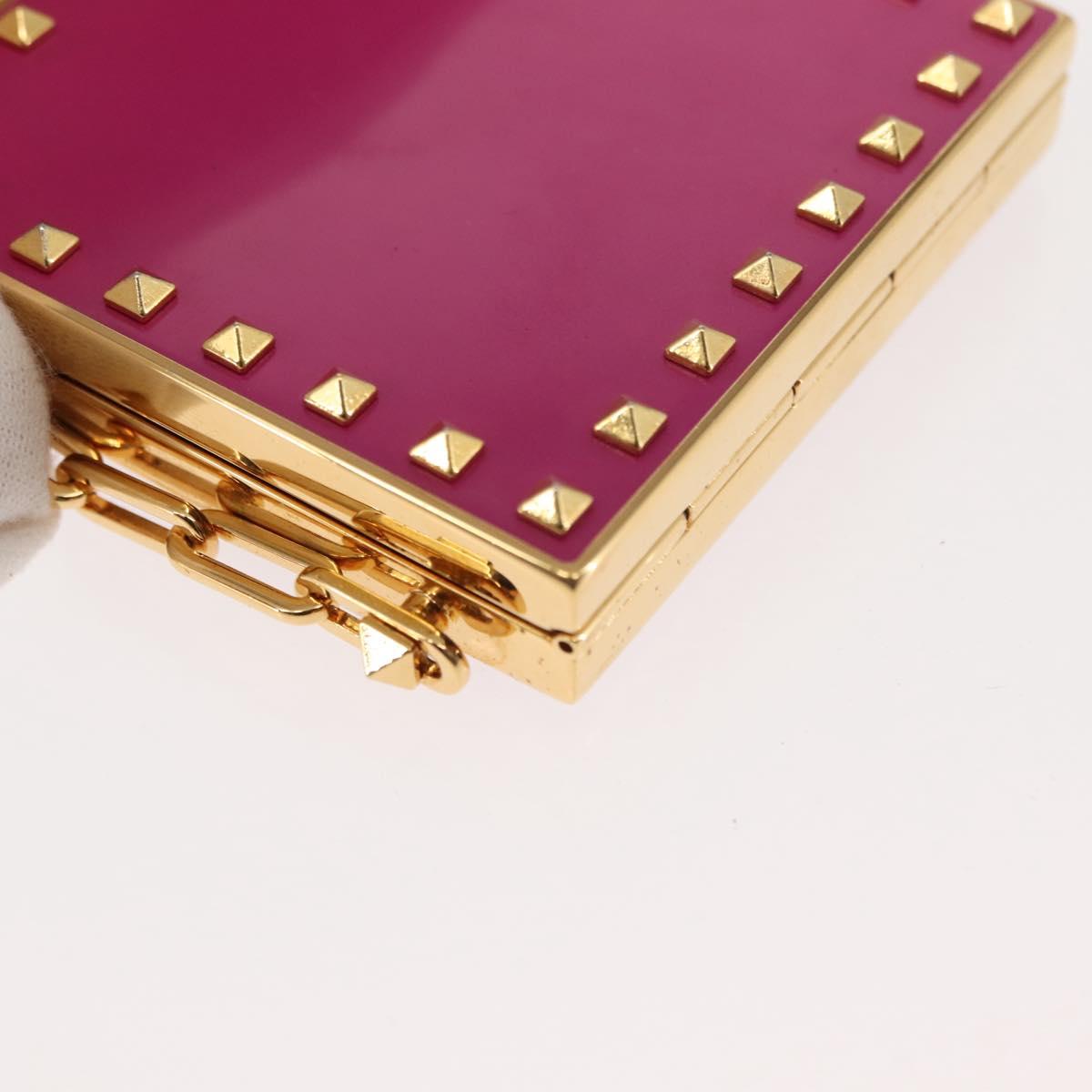 VALENTINO Lipstick Holder Cosmetic Pouch metal Pink Auth BA6885