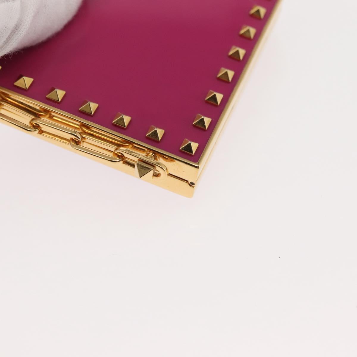 VALENTINO Lipstick Holder Cosmetic Pouch metal Pink Auth BA6885