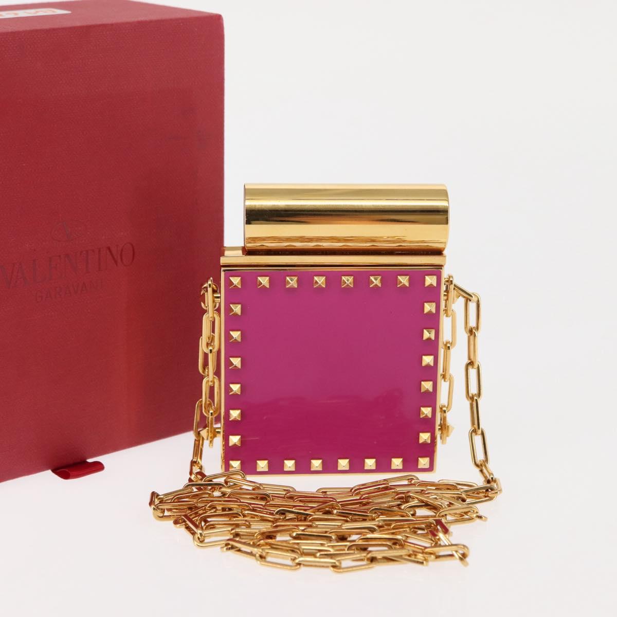 VALENTINO Lipstick Holder Cosmetic Pouch metal Pink Auth BA6885