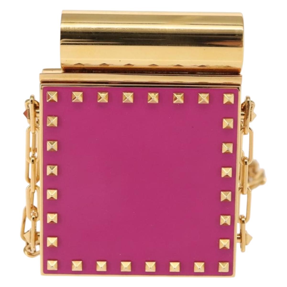 VALENTINO Lipstick Holder Cosmetic Pouch metal Pink Auth BA6885