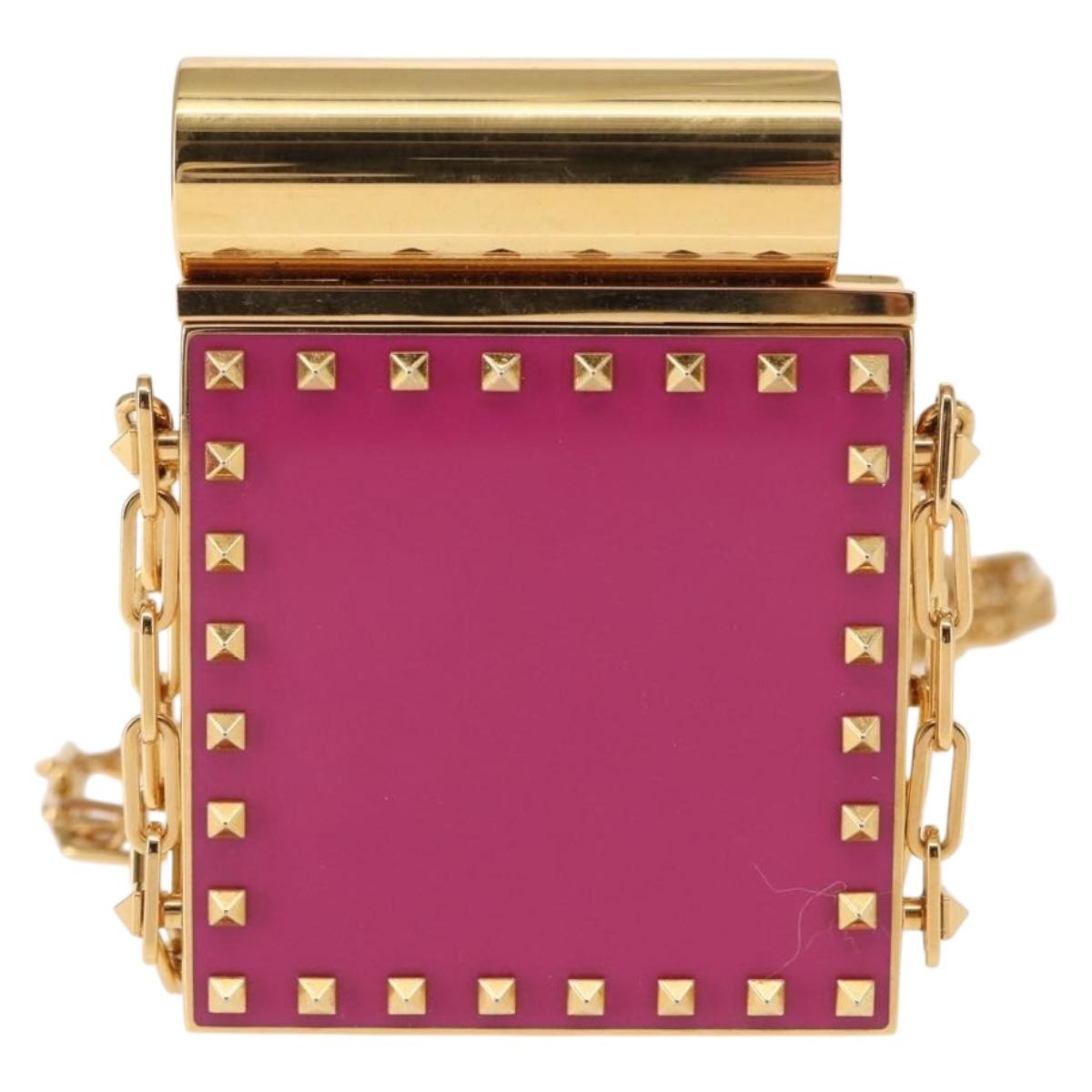 VALENTINO Lipstick Holder Cosmetic Pouch metal Pink Auth BA6885