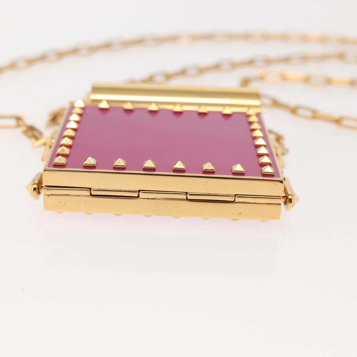 VALENTINO Lipstick Holder Cosmetic Pouch metal Pink Auth BA6885