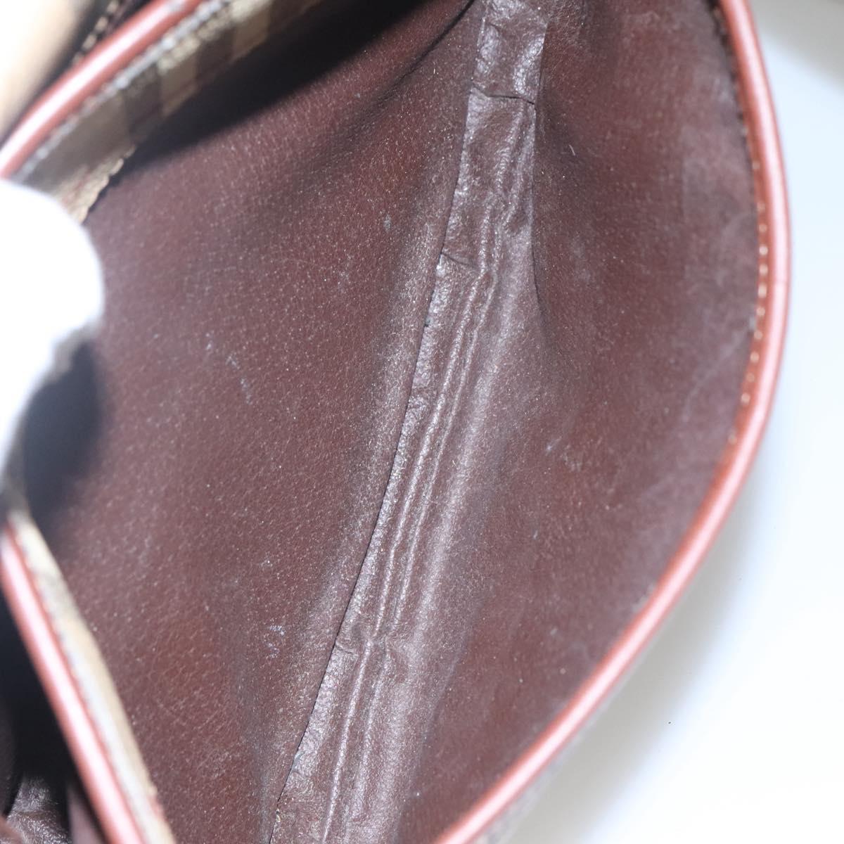 Burberrys Nova Check Shoulder Bag PVC Beige Brown gold Auth BA689