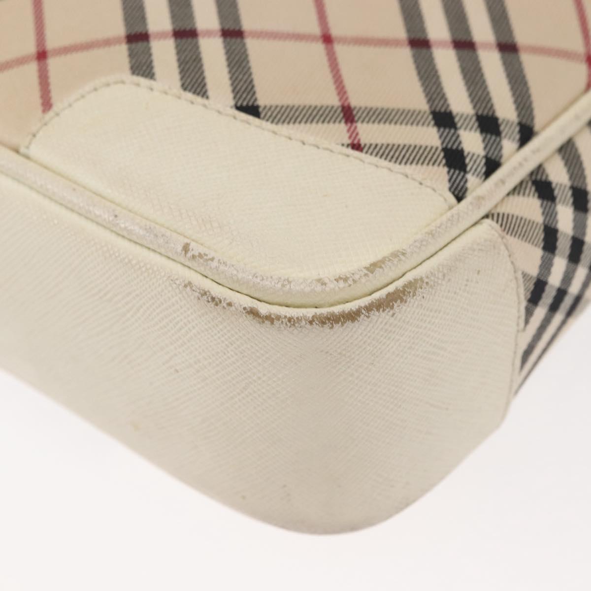 BURBERRY Nova Check Shoulder Bag Canvas Beige White Auth BA6890