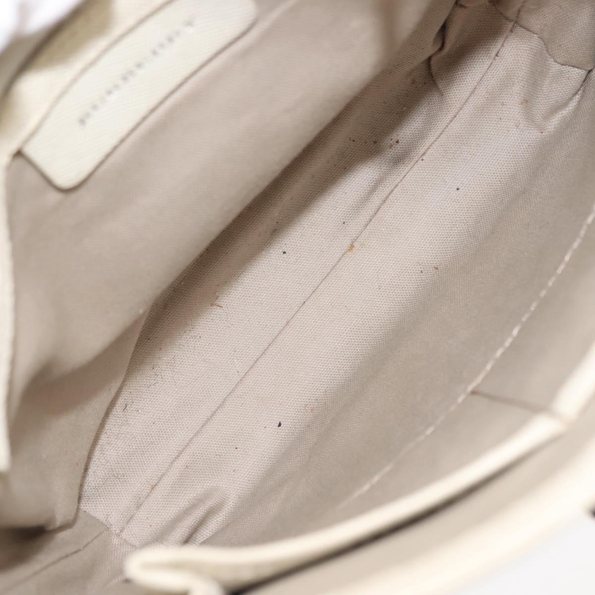 BURBERRY Nova Check Shoulder Bag Canvas Beige White Auth BA6890