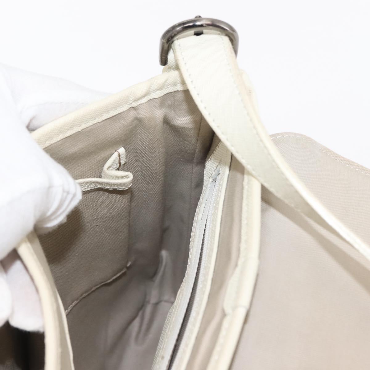 BURBERRY Nova Check Shoulder Bag Canvas Beige White Auth BA6890