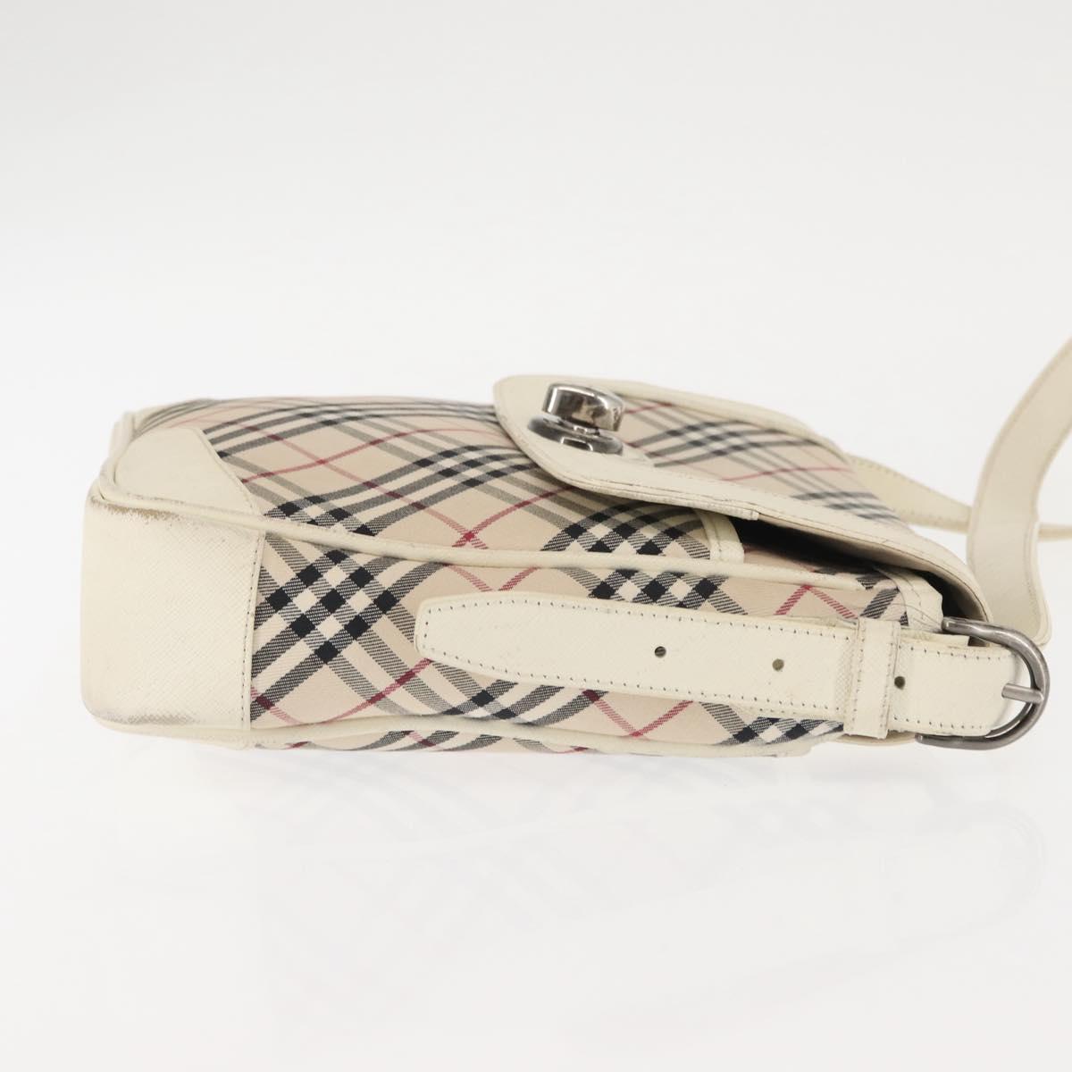 BURBERRY Nova Check Shoulder Bag Canvas Beige White Auth BA6890