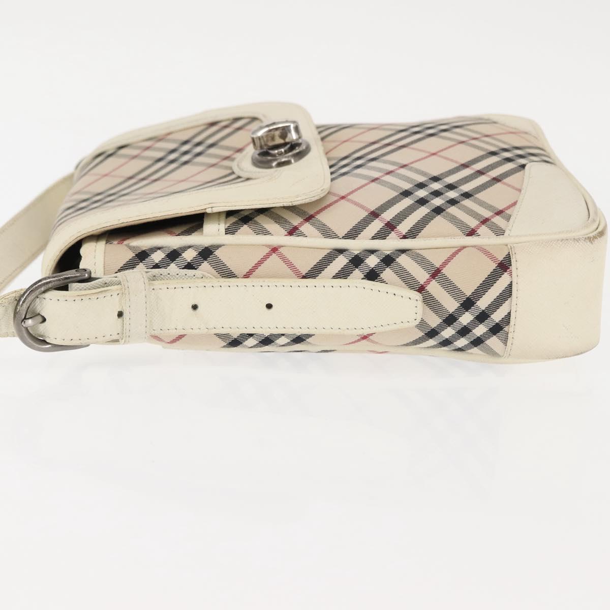 BURBERRY Nova Check Shoulder Bag Canvas Beige White Auth BA6890