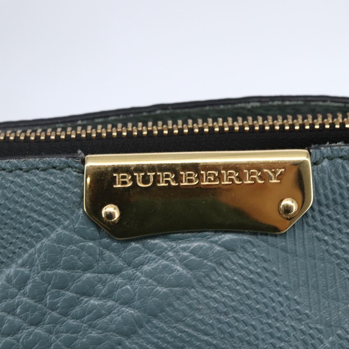 BURBERRY Shoulder Bag Leather Blue Auth BA6891