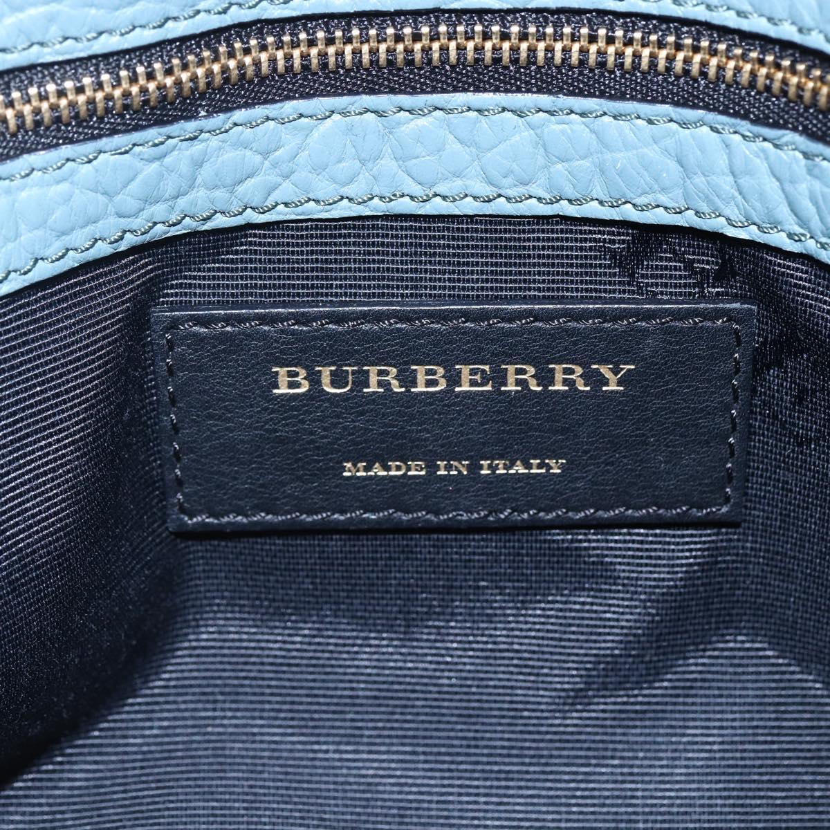 BURBERRY Shoulder Bag Leather Blue Auth BA6891