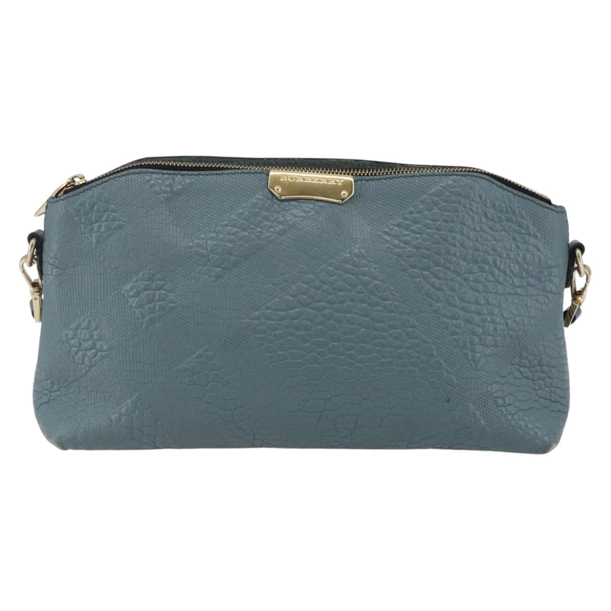 BURBERRY Shoulder Bag Leather Blue Auth BA6891