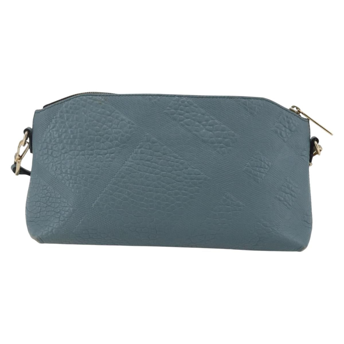 BURBERRY Shoulder Bag Leather Blue Auth BA6891