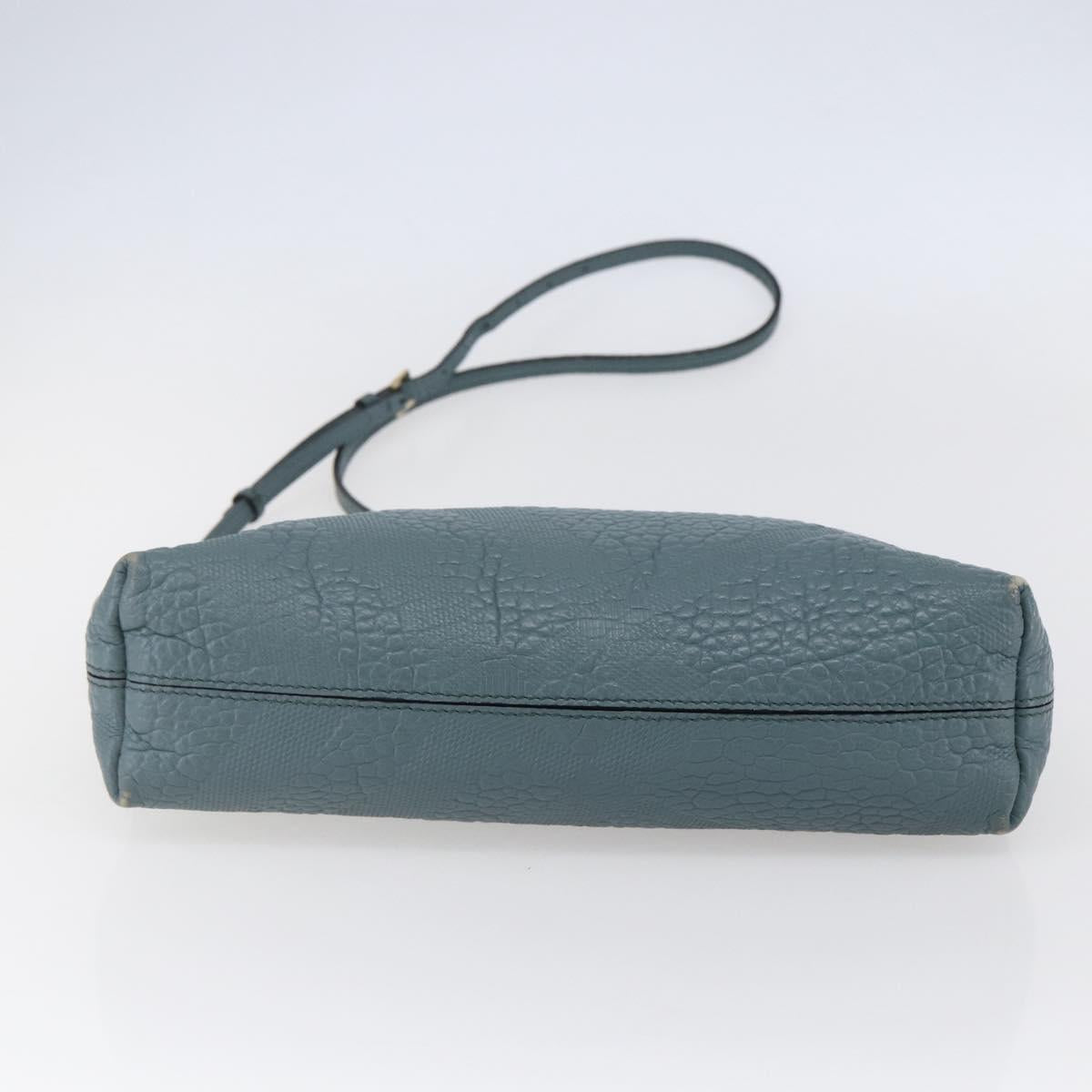 BURBERRY Shoulder Bag Leather Blue Auth BA6891