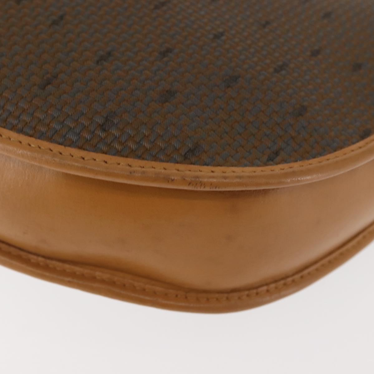 SAINT LAURENT Shoulder Bag PVC Leather Beige Auth BA6893