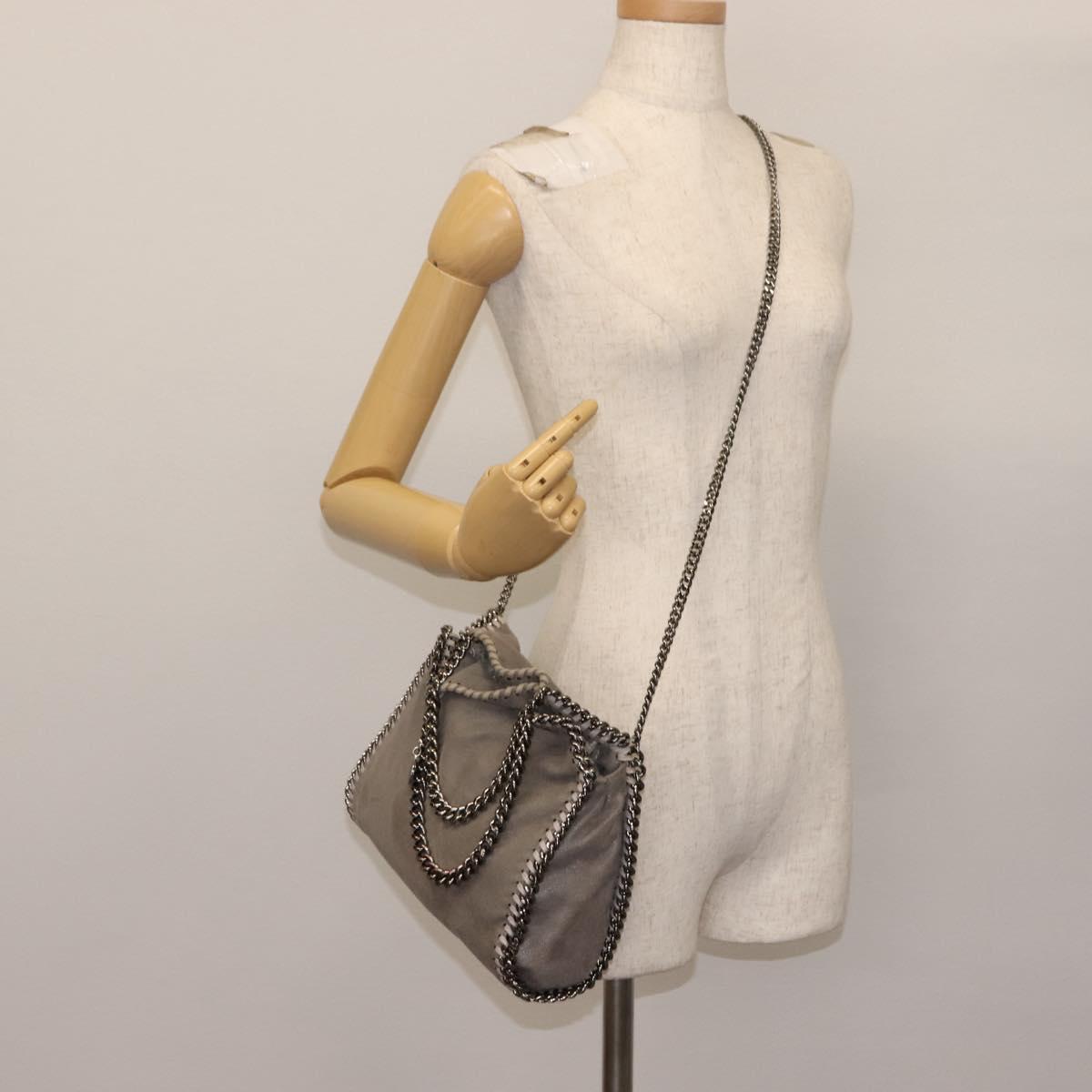 Stella MacCartney Falabella Chain Shoulder Bag polyester 2way Gray Auth BA6896