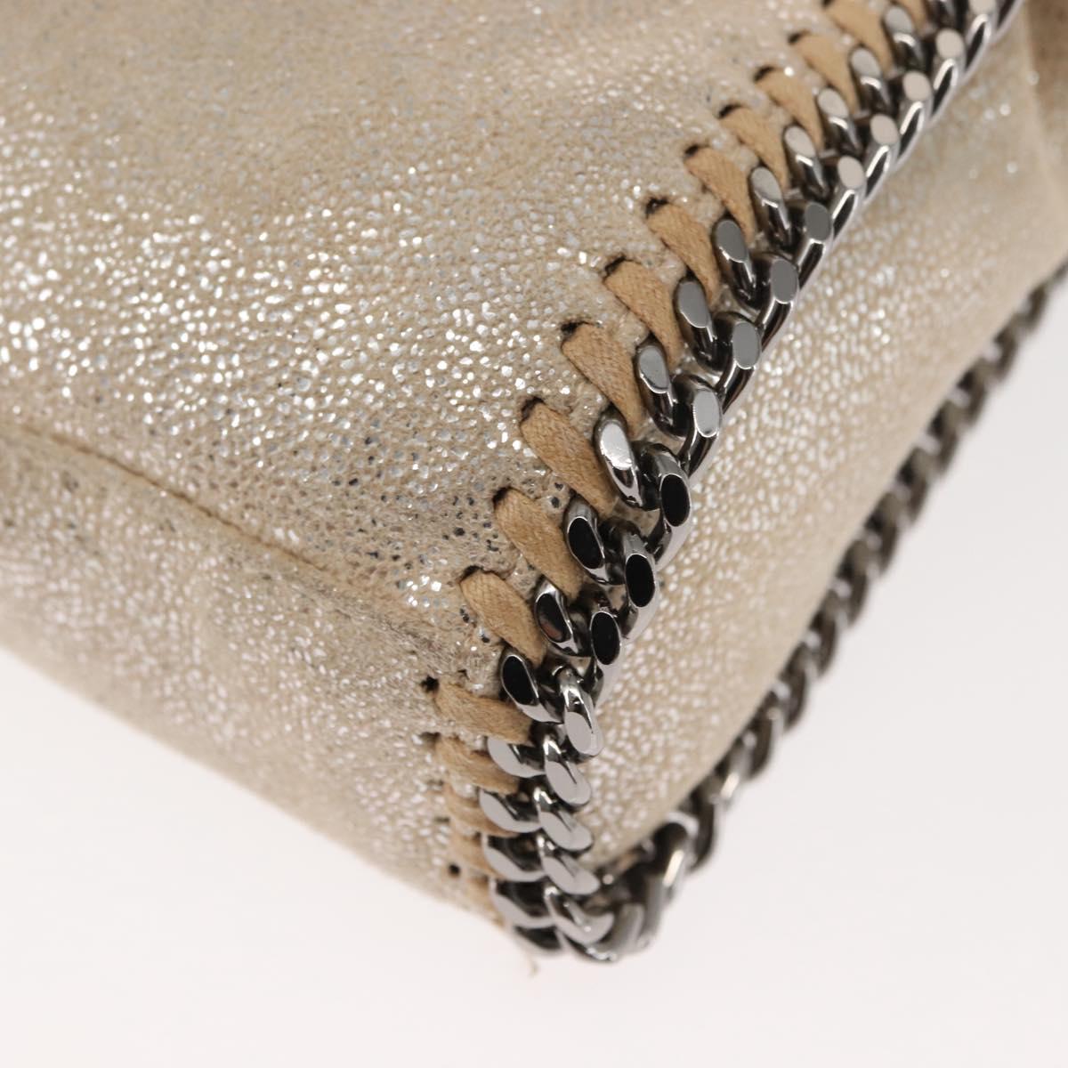 Stella MacCartney Falabella Chain Shoulder Bag polyester Beige Auth BA6898