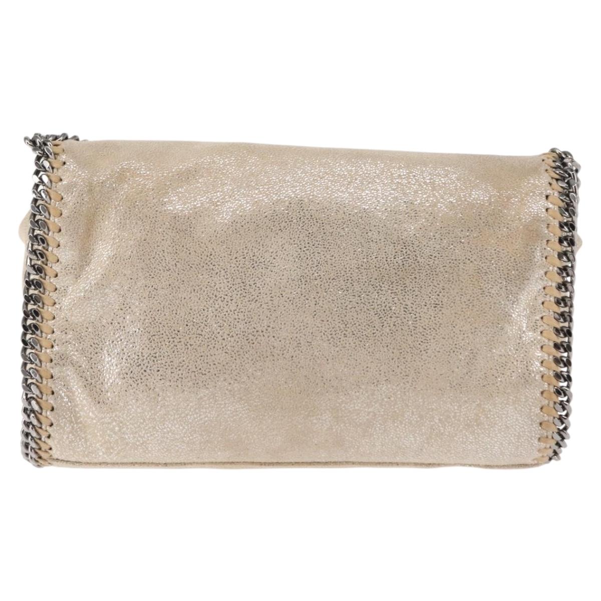 Stella MacCartney Falabella Chain Shoulder Bag polyester Beige Auth BA6898