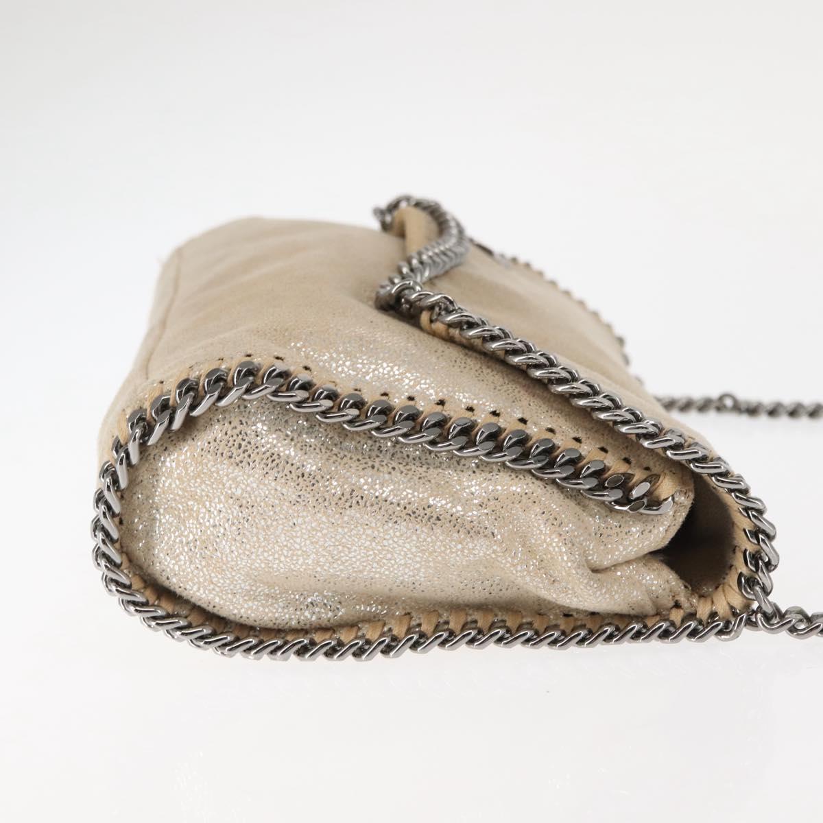 Stella MacCartney Falabella Chain Shoulder Bag polyester Beige Auth BA6898