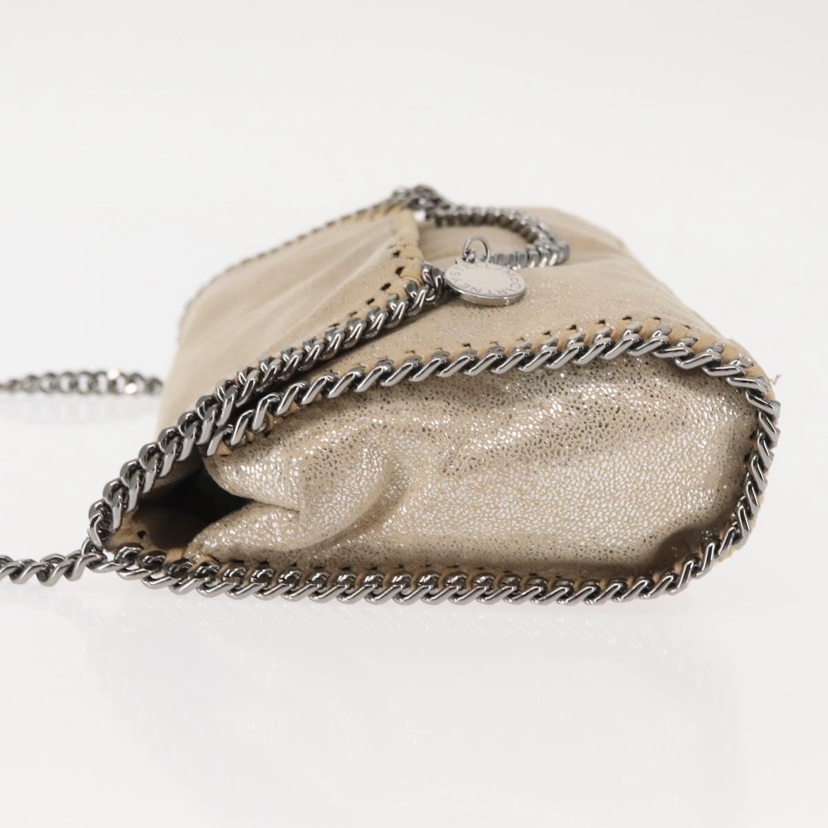 Stella MacCartney Falabella Chain Shoulder Bag polyester Beige Auth BA6898