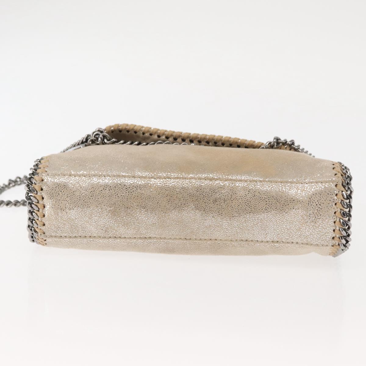 Stella MacCartney Falabella Chain Shoulder Bag polyester Beige Auth BA6898