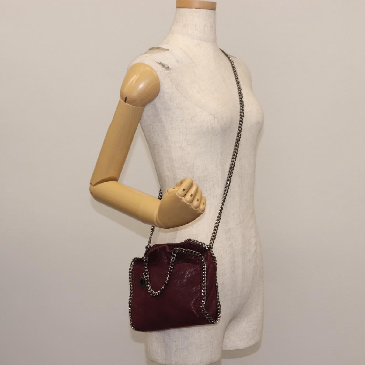 Stella MacCartney Falabella Chain Shoulder Bag polyester Bordeaux Auth BA6899