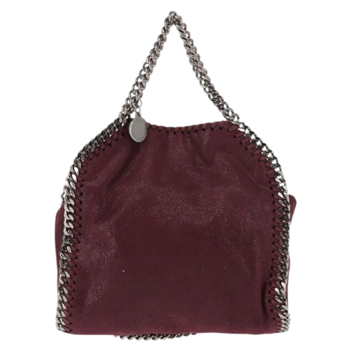 Stella MacCartney Falabella Chain Shoulder Bag polyester Bordeaux Auth BA6899