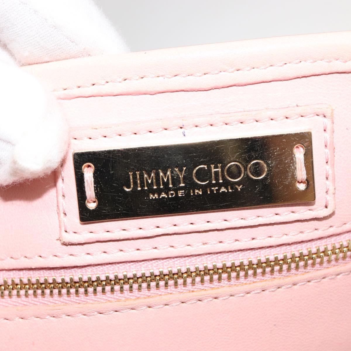 Jimmy Choo Studs Tote Bag Leather Pink Auth BA6901