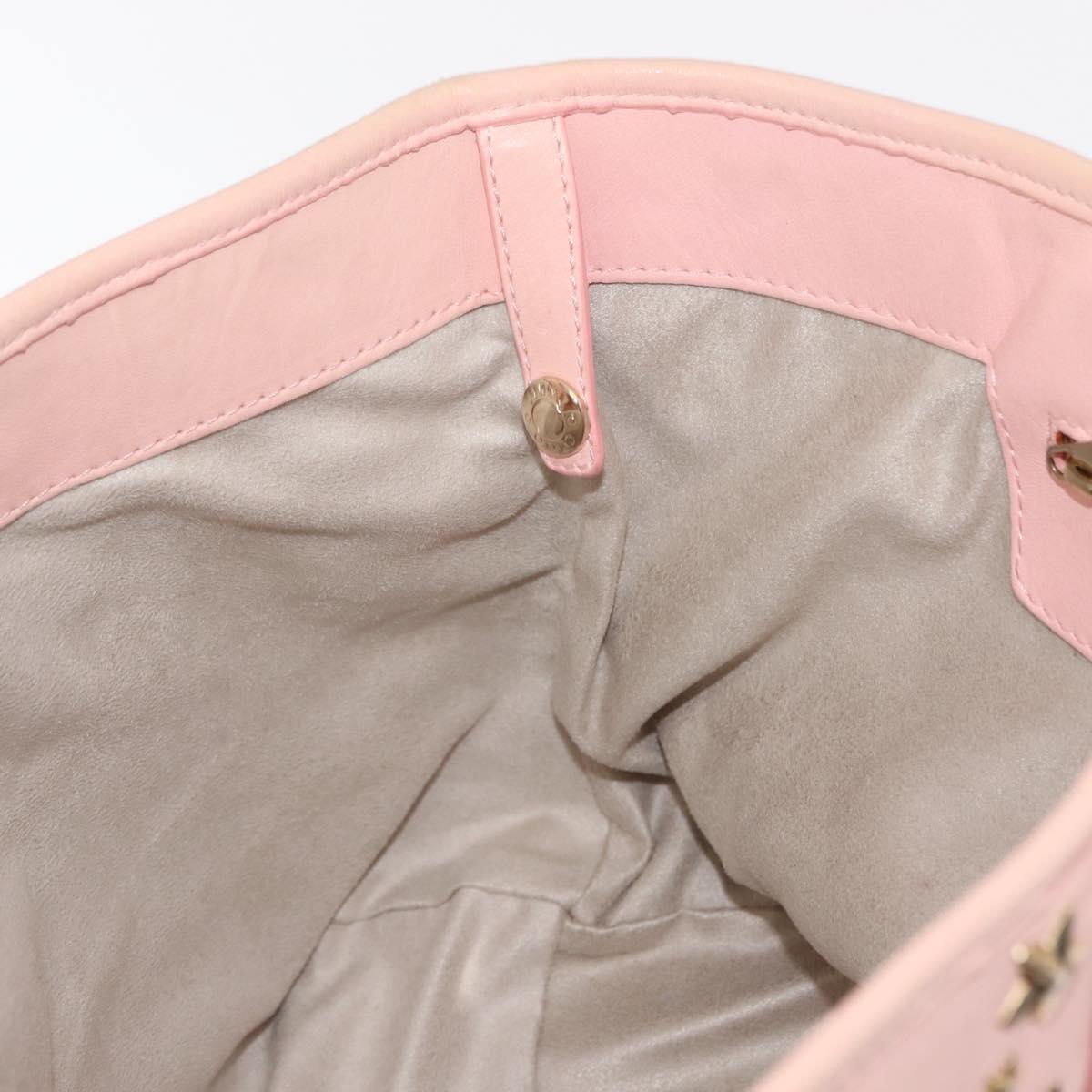 Jimmy Choo Studs Tote Bag Leather Pink Auth BA6901