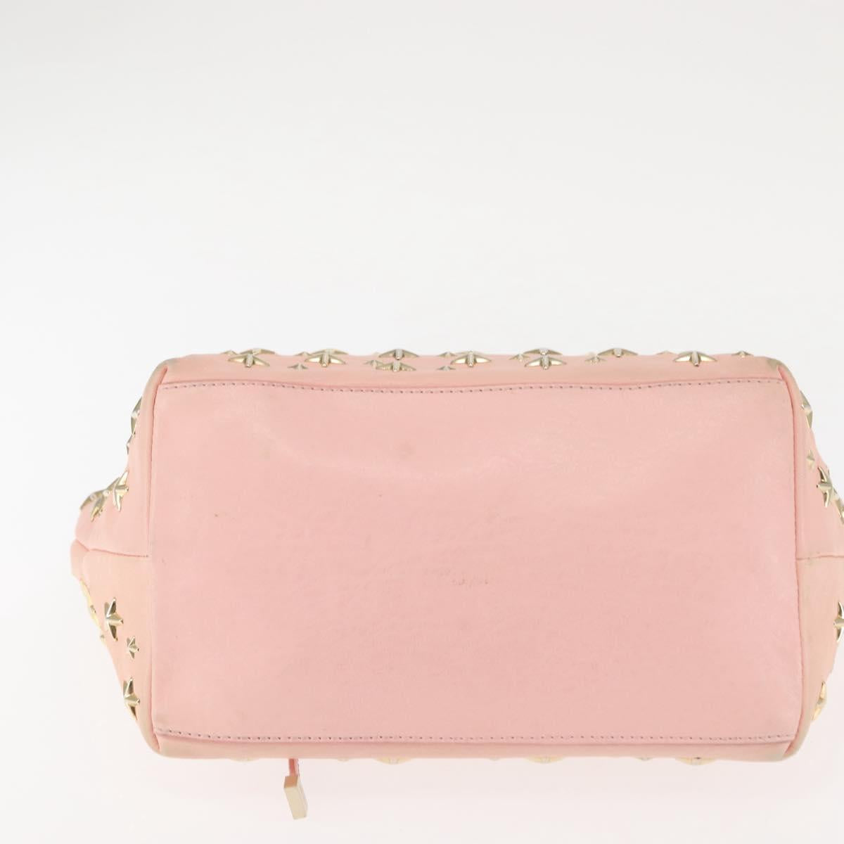 Jimmy Choo Studs Tote Bag Leather Pink Auth BA6901