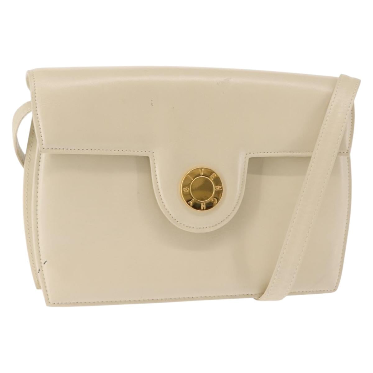 GIVENCHY Shoulder Bag Leather Beige Auth BA6905