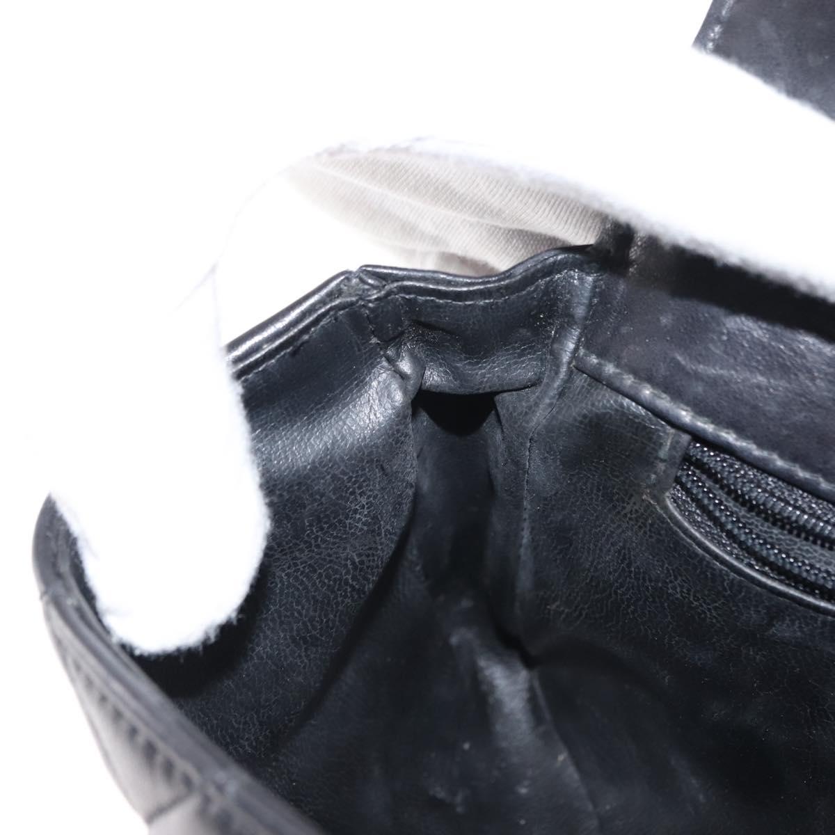 CHANEL Matelasse Waist Bag Lamb Skin Black Gold CC Auth BA6907