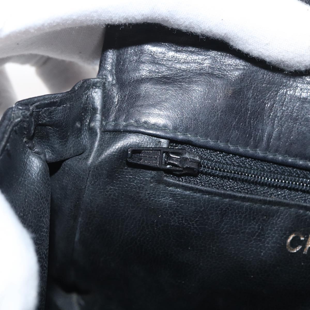 CHANEL Matelasse Waist Bag Lamb Skin Black Gold CC Auth BA6907