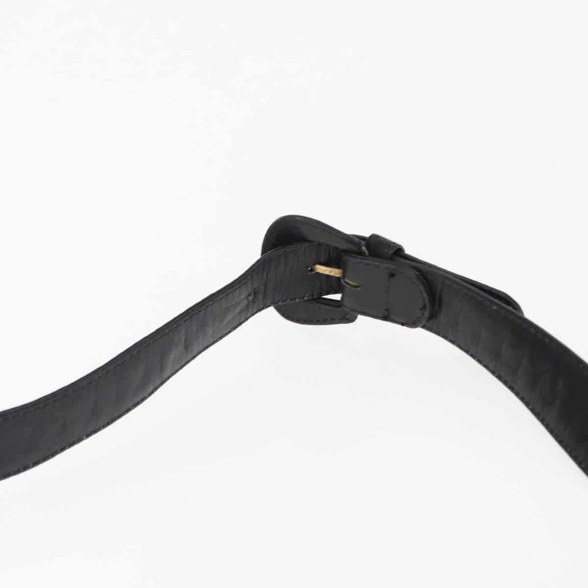 CHANEL Matelasse Waist Bag Lamb Skin Black Gold CC Auth BA6907