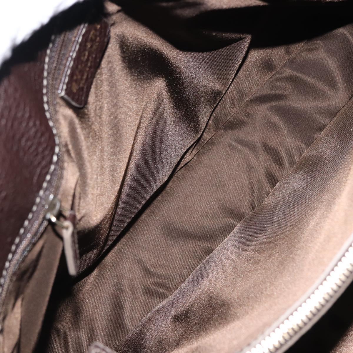 BVLGARI Hand Bag Leather Brown Auth BA6908