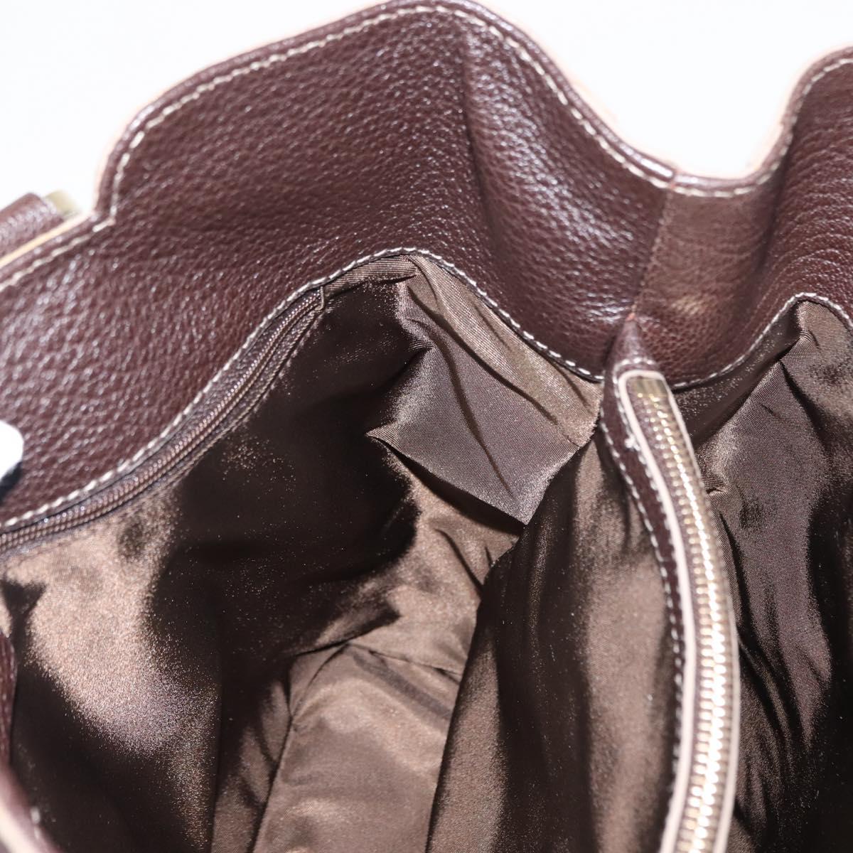 BVLGARI Hand Bag Leather Brown Auth BA6908