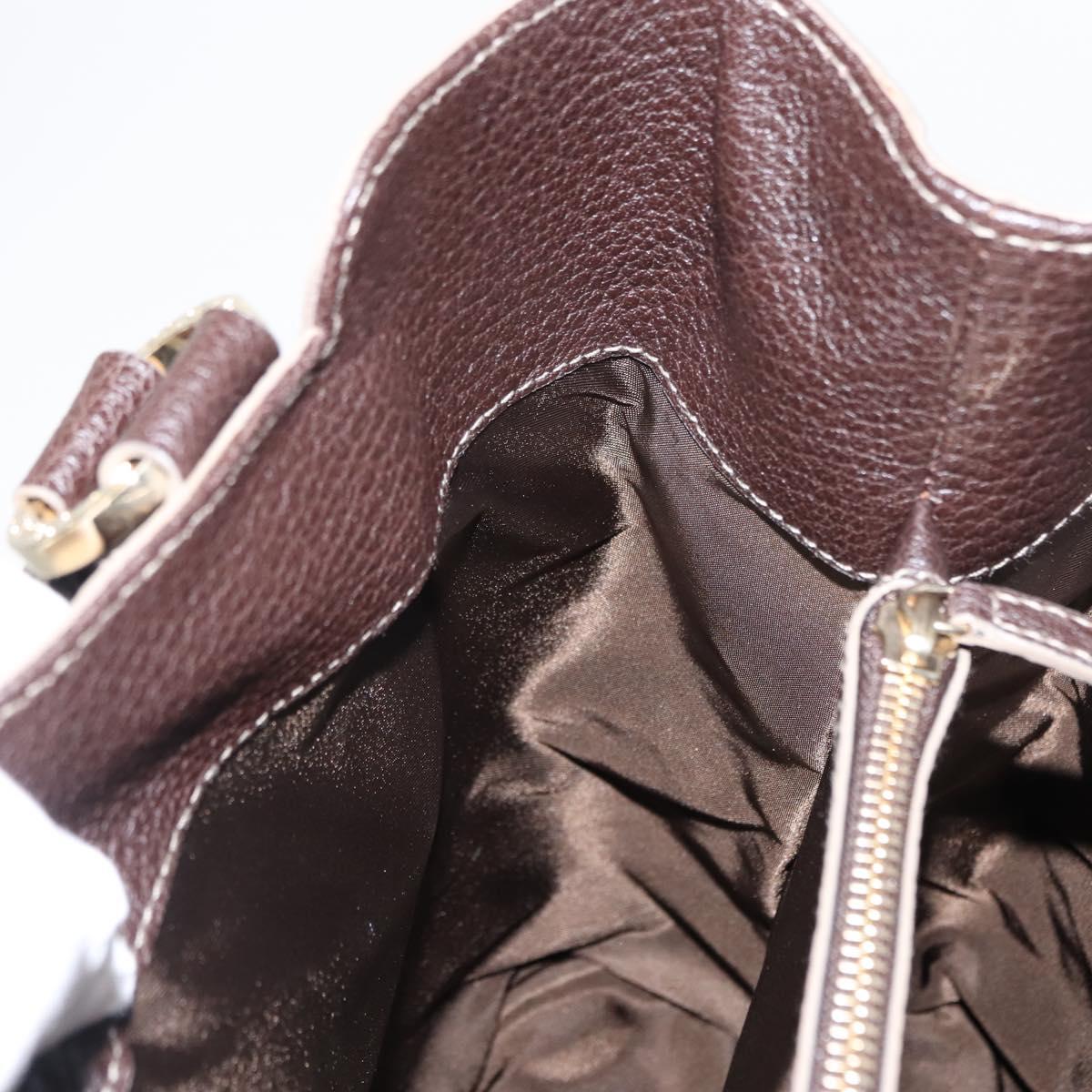 BVLGARI Hand Bag Leather Brown Auth BA6908