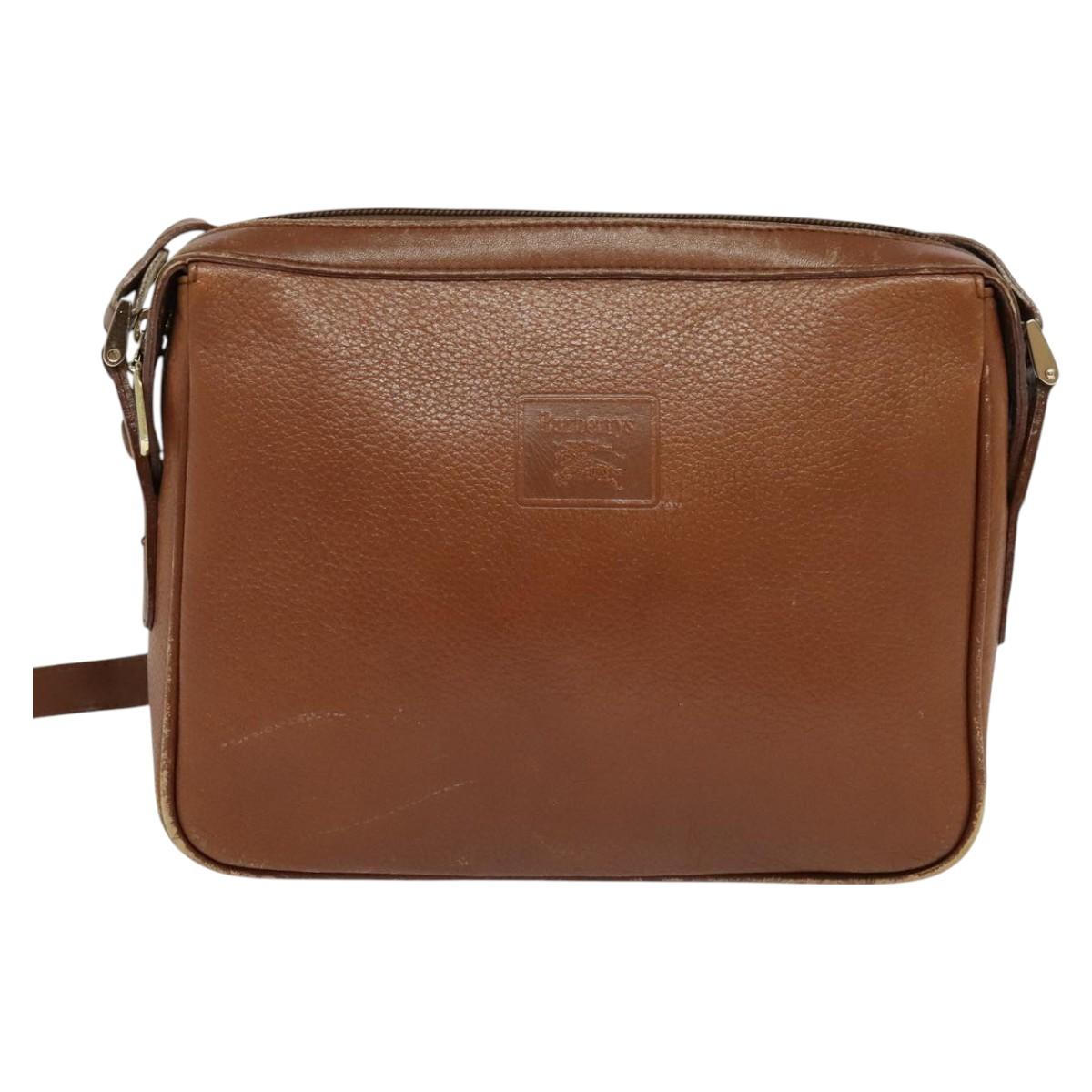 Burberrys Shoulder Bag Leather Brown Auth BA691