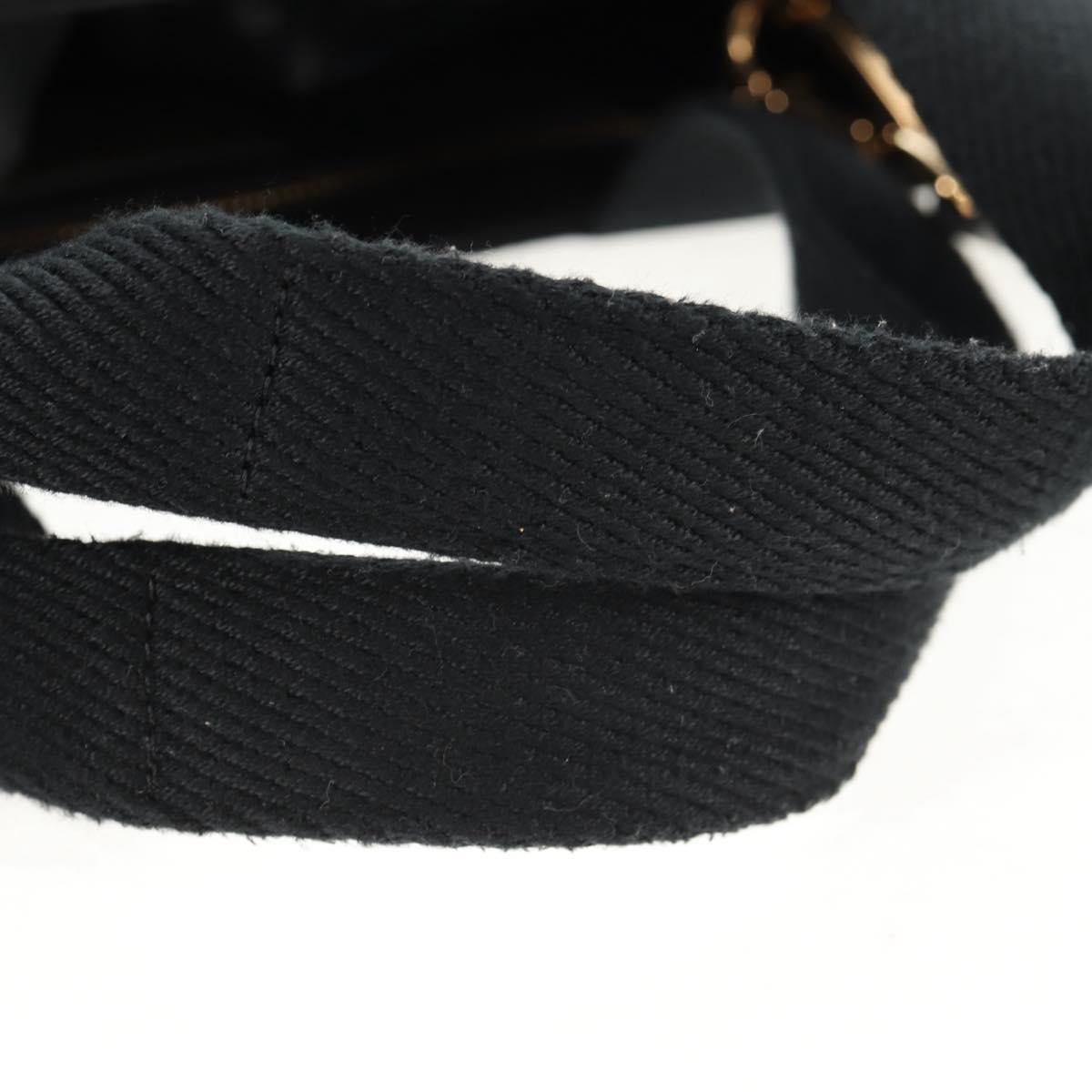 FENDI VERSACE Collaboration Tote Bag Canvas 2way Black Gold Auth BA6912A