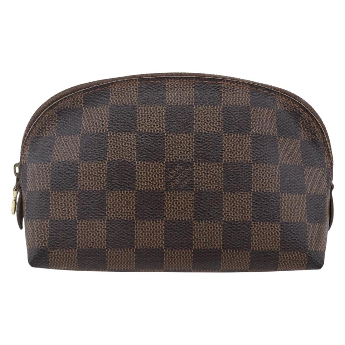 LOUIS VUITTON Damier Ebene Pochette Cosmetic PM Pouch N47516 LV Auth BA6917