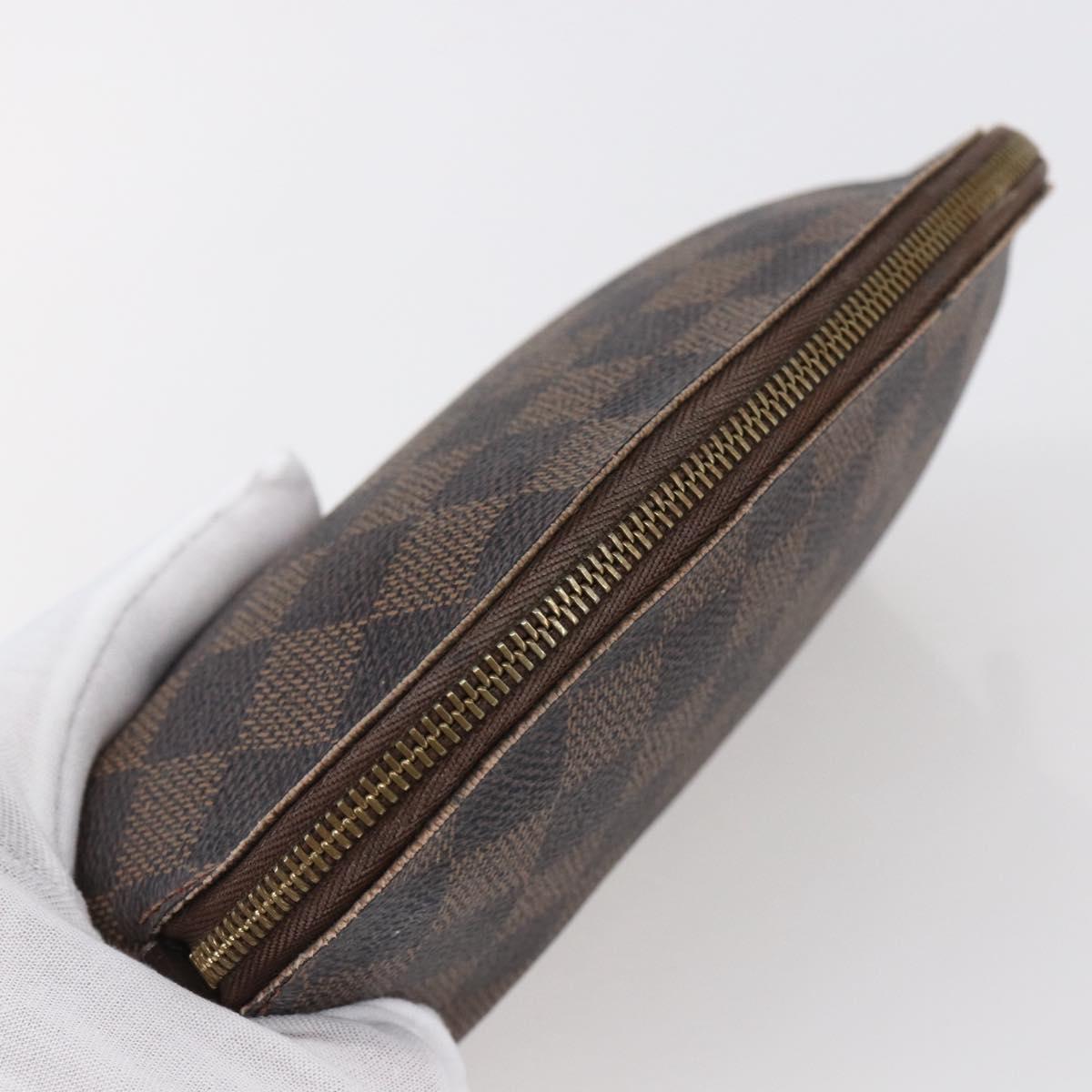 LOUIS VUITTON Damier Ebene Pochette Cosmetic PM Pouch N47516 LV Auth BA6917