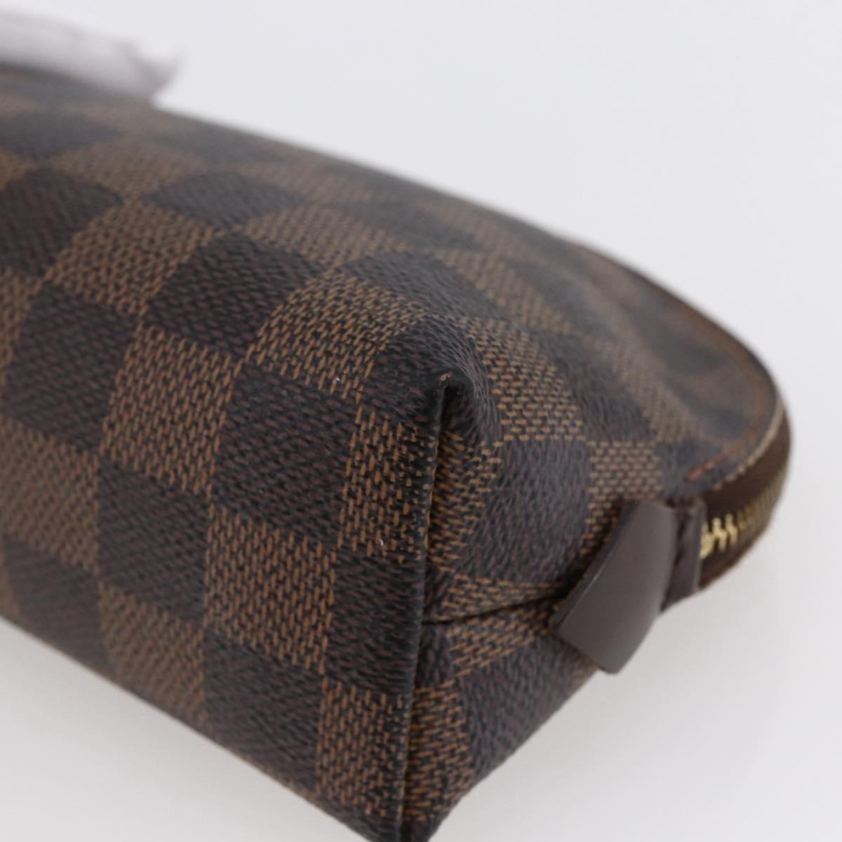 LOUIS VUITTON Damier Ebene Pochette Cosmetic PM Pouch N47516 LV Auth BA6917